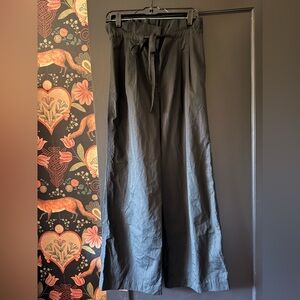 TWP Women’s Black Wide Leg Pants 100% Cotton Size M Made In USA Tie Waist